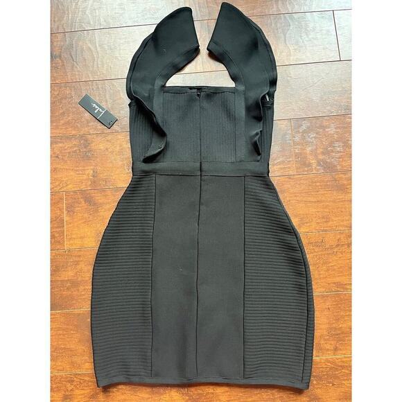 Lulus Toast To Us Black Ruffled Body on Bandage Dress Womens M NWT - Picture 9 of 10